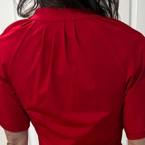Diane Von Furstenberg Puff Sleeve Button-up Midi Dress - Red Size 2 - Picture 4 of 13